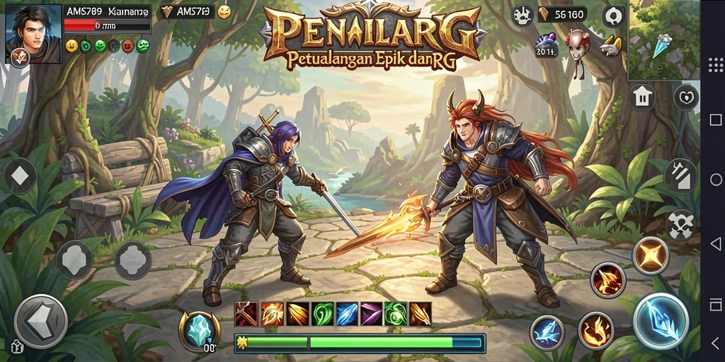 Tangkapan layar gameplay RPG yang menarik dan penuh aksi.