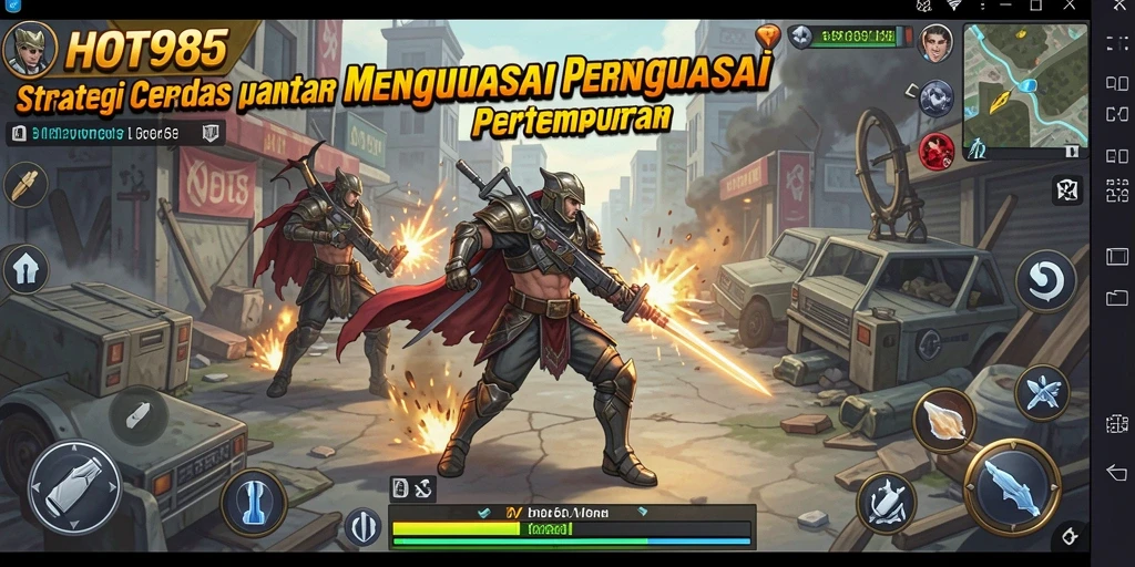 Tampilkan aksi pertarungan dan strategi dalam HOT985.