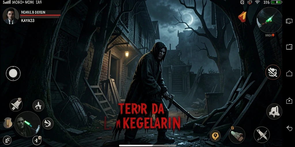 Tampilan gameplay KAYA33 yang mencekam dan seram.