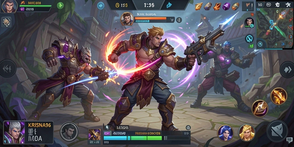 Gameplay KRISNA96 yang penuh aksi dan strategi.