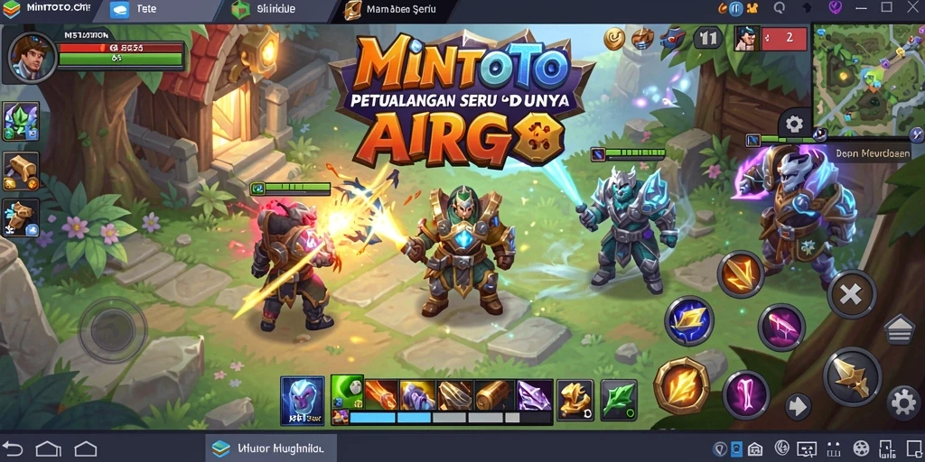 Tangkapan layar utama MINTOTO menampilkan aksi seru dalam pertarungan ARPG.