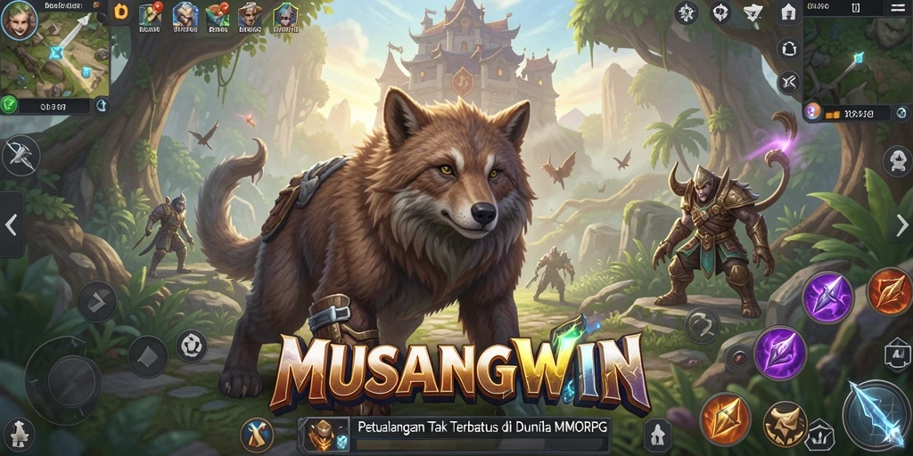 Tampilan gameplay seru dan interaksi antar pemain di MUSANGWIN.
