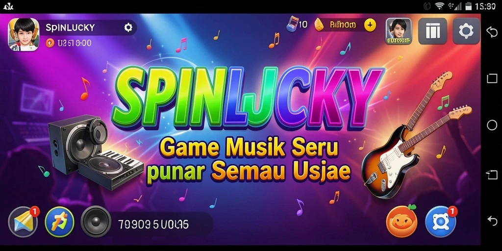 Tampilan dinamis gameplay SPINLUCKY yang interaktif dan penuh warna.
