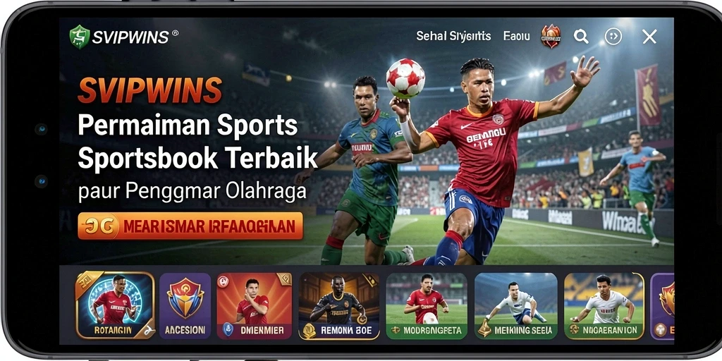 Tangkapan layar SVIPWINS yang menampilkan taruhan olahraga secara langsung.