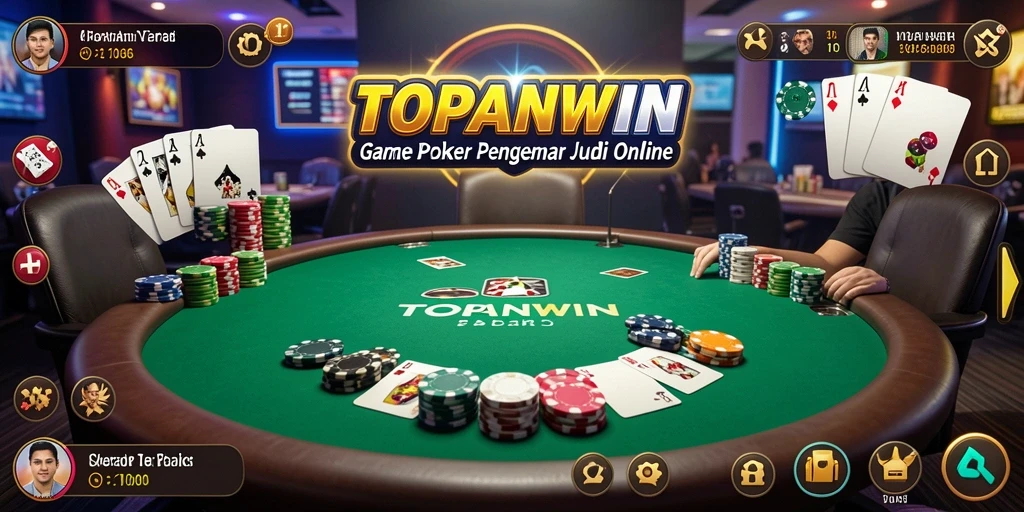 Tampilan gameplay poker yang menarik dan interaktif dari TOPANWIN.